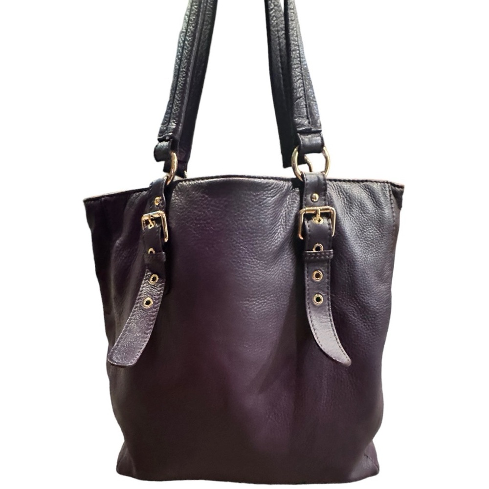 Michael Kors Purple Leather Tote Bag